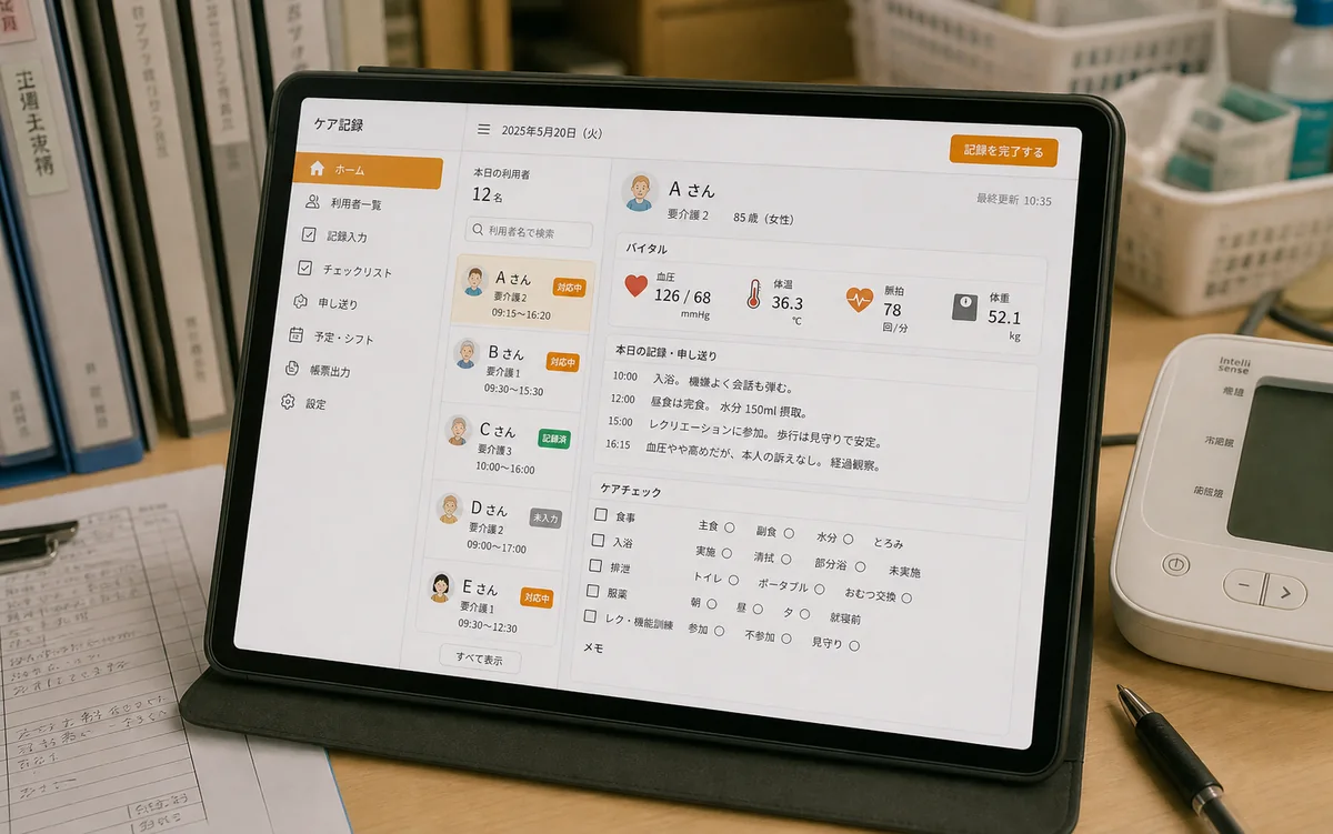 ケア記録業務の効率化サンプル